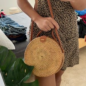 Handwoven Rattan Round Bag